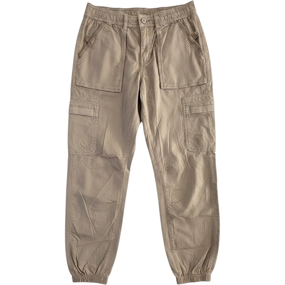 American Eagle Tan Cargo Jogger Pants Womens 2 Long Khaki Stretch Utility Pocket